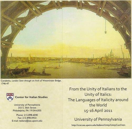 Convegno From the Unity of Italians to the Unity of Italics: the Languages of Italicity around the World